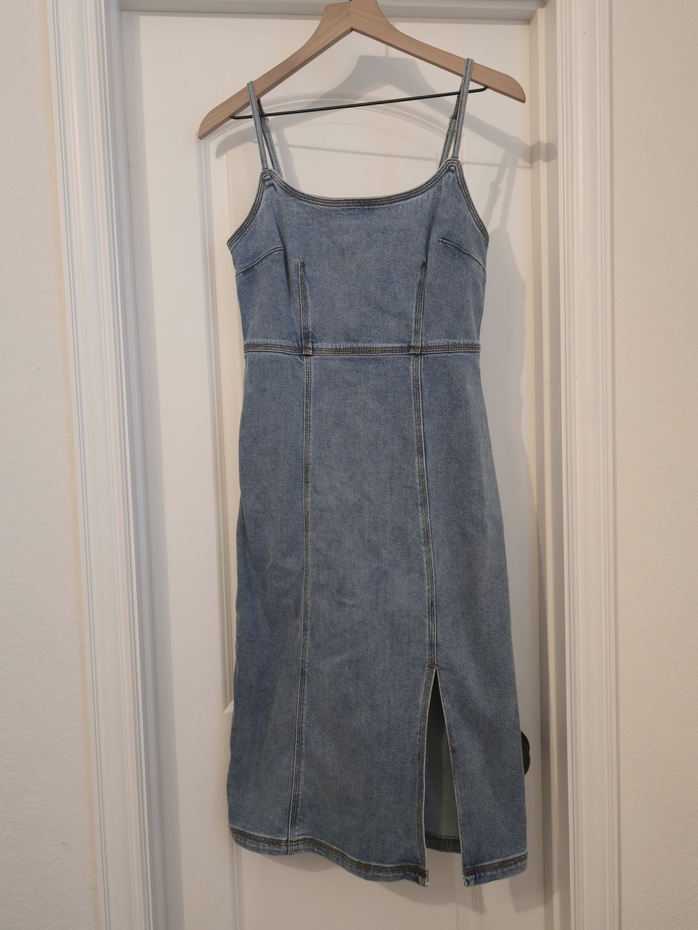 Steve Madden Light Blue Denim Dress with Exposed Zipper